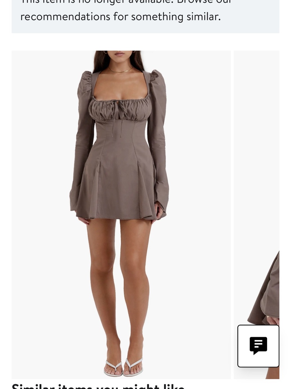 House of CB Carlina Long Sleeve Cotton Blend Dress